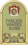  Emailliertes Wappenschild Pfälzer Winzerbund von Allgeier Email Triberg 