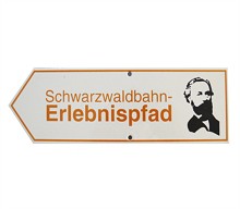  Emailschild Schwarzwaldbahn Erlebnispfad - emaillierter Stahl von Allgeier Email Triberg 
